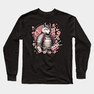 Wolf Samurai | Japanese Art | Cherry Blossom Long Sleeve T-Shirt